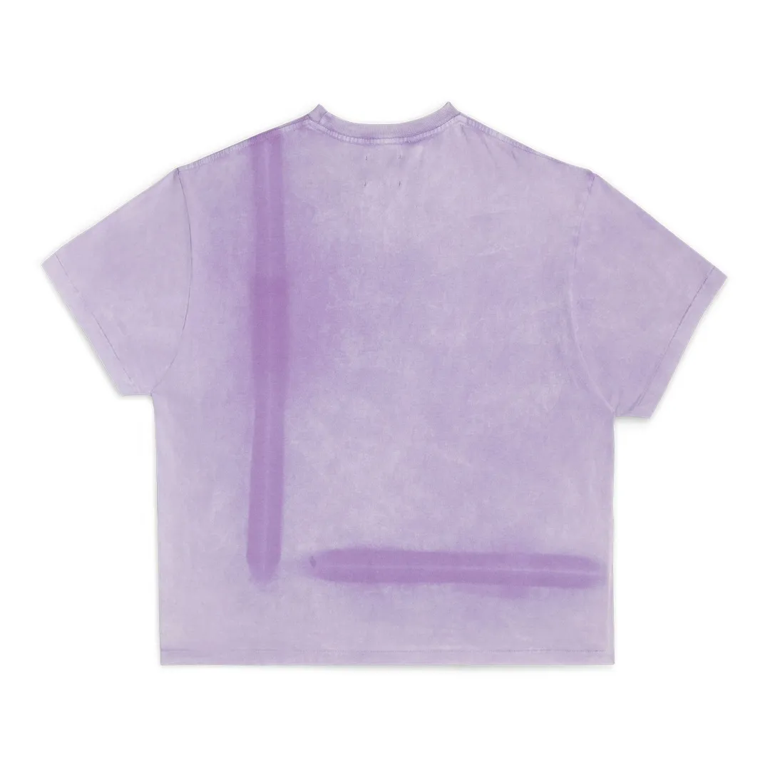 New models in stock! GALLERY DEPT VINTAGE LOGO PAINTED TEE PURPLE Purple ink splashed distressed short sleeves Retro English pocket TEE Purple S-XL Ready-to-wear dyeing Fried salt distressing Hand-sewn plaster bone Very heavy industry Manufacturing dark and light fading technology Hand-splashed ink graffiti Genuine acrylic material